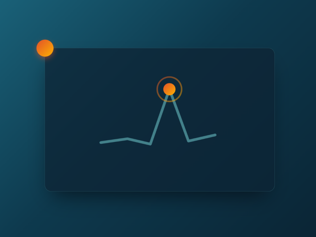 Abstract graph with orange highlights