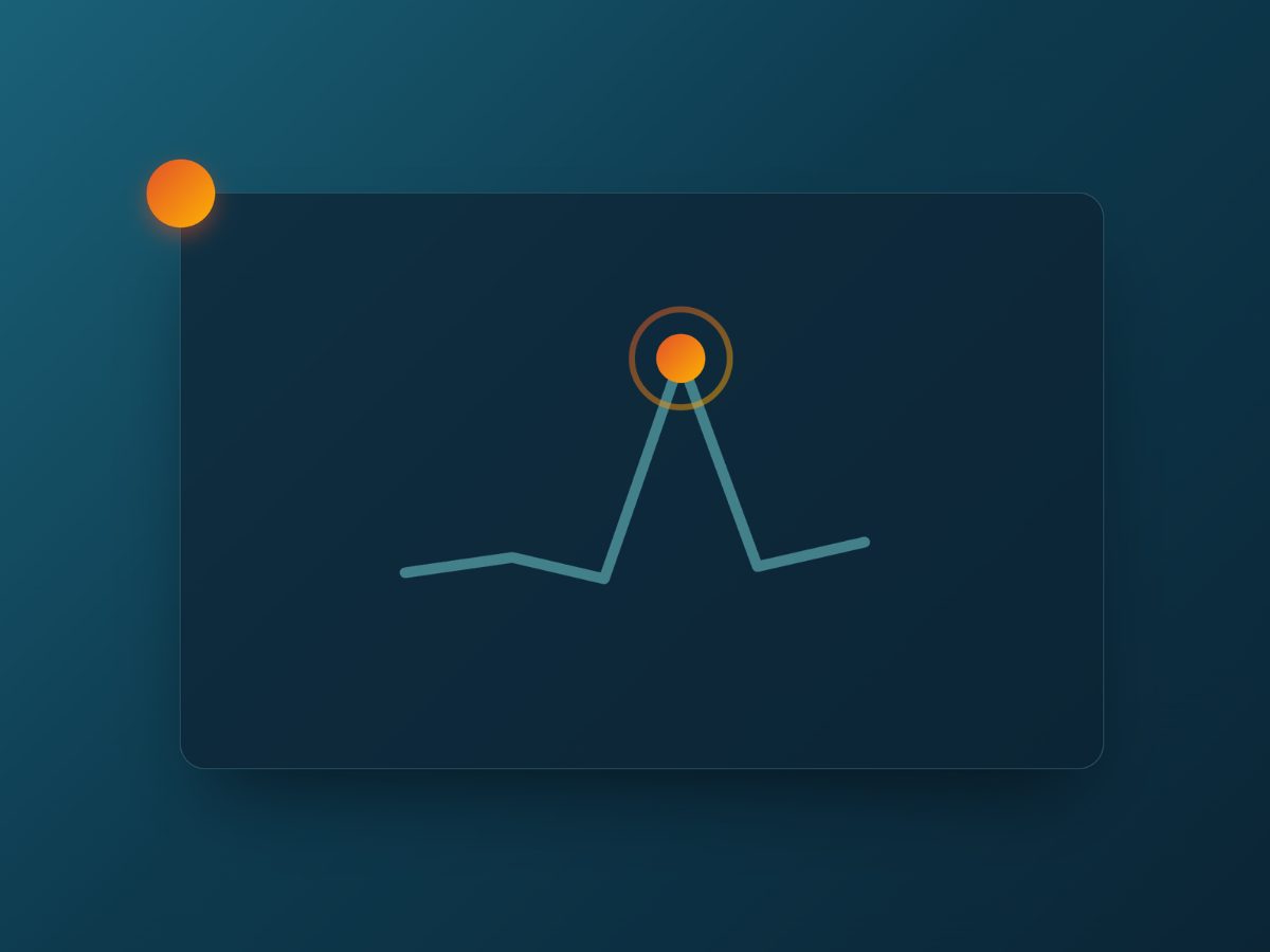 Abstract graph with orange highlights