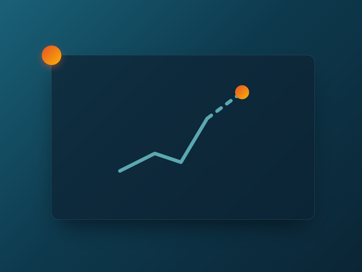 Graph with upward trend and markers
