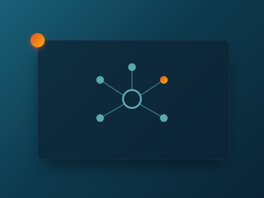 Abstract network diagram with nodes.