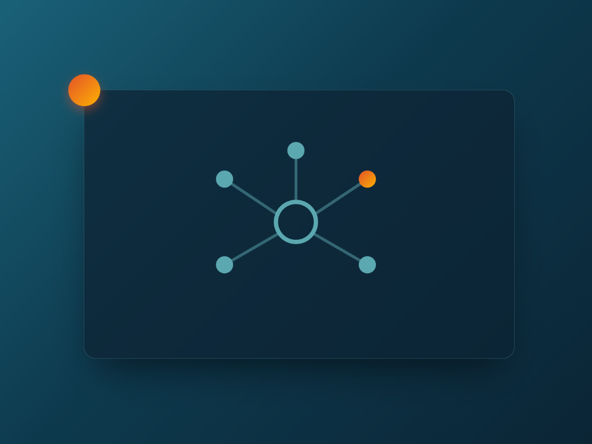 Abstract network diagram with nodes.