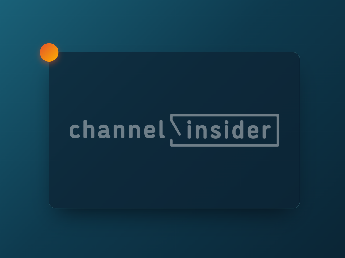 Logo with dark background and orange accent
